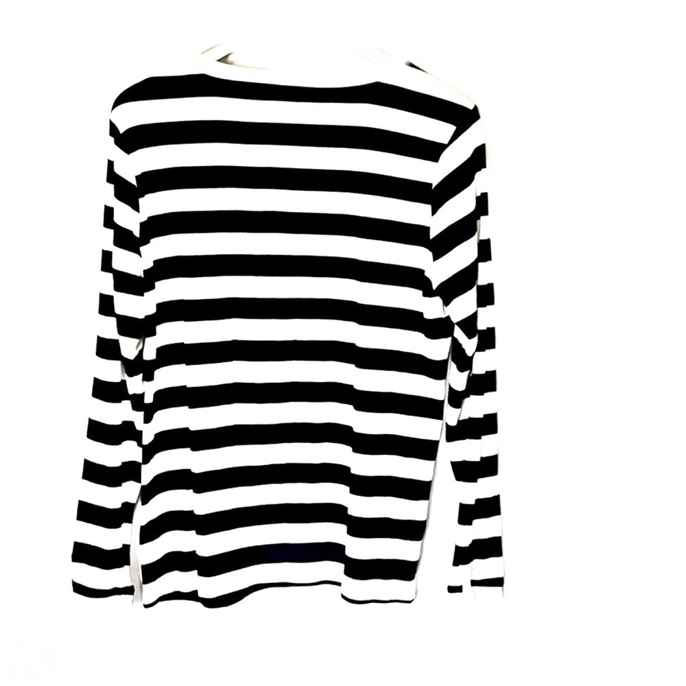TALBOTS Talbots Black and White Striped Top - Picture 4 of 5